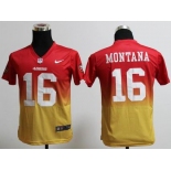 nike youth nfl jerseys san francisco 49ers #16 joe montana red-yellow[nike drift fashion][second version]