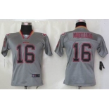 nike youth nfl jerseys san francisco 49ers #16 montana grey[Elite lights out]