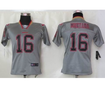 nike youth nfl jerseys san francisco 49ers #16 montana grey[Elite lights out]