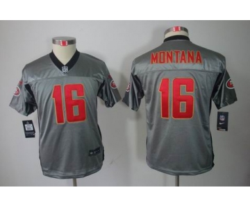 nike youth nfl jerseys san francisco 49ers #16 montana grey[Elite shadow]