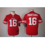 nike youth nfl jerseys san francisco 49ers #16 montana red[nike]