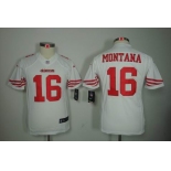 nike youth nfl jerseys san francisco 49ers #16 montana white[nike]