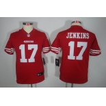 nike youth nfl jerseys san francisco 49ers #17 jenkins red[nike limited]