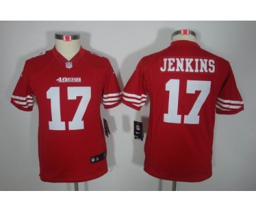 nike youth nfl jerseys san francisco 49ers #17 jenkins red[nike limited]