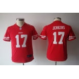 nike youth nfl jerseys san francisco 49ers #17 jenkins red[nike]