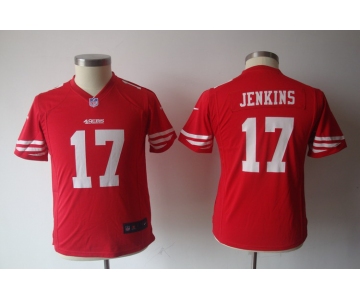 nike youth nfl jerseys san francisco 49ers #17 jenkins red[nike]