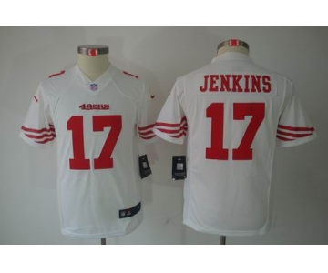 nike youth nfl jerseys san francisco 49ers #17 jenkins white[nike limited]