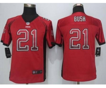 nike youth nfl jerseys san francisco 49ers #21 bush red[Elite drift fashion][bush]