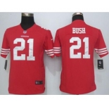 nike youth nfl jerseys san francisco 49ers #21 bush red[nike][bush]