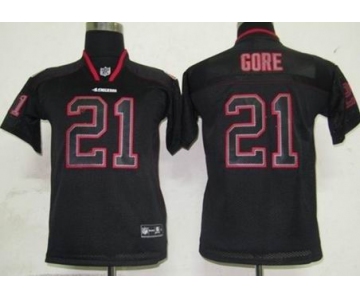 nike youth nfl jerseys san francisco 49ers #21 gore black[lights out]