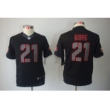 nike youth nfl jerseys san francisco 49ers #21 gore black[nike impact limited]