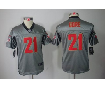 nike youth nfl jerseys san francisco 49ers #21 gore grey[Elite shadow]