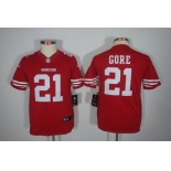 nike youth nfl jerseys san francisco 49ers #21 gore red[nike limited]