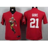 nike youth nfl jerseys san francisco 49ers #21 gore red[portrait fashion]