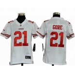 nike youth nfl jerseys san francisco 49ers #21 gore white[nike]