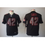 nike youth nfl jerseys san francisco 49ers #42 ronnie lott black[nike impact limited]