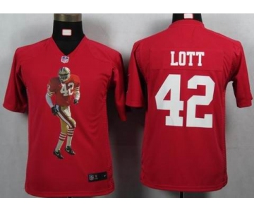 nike youth nfl jerseys san francisco 49ers #42 ronnie lott red[portrait fashion]