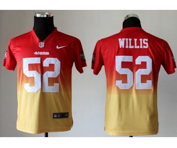 nike youth nfl jerseys san francisco 49ers #52 patrick willis red-yellow[nike drift fashion][second version]