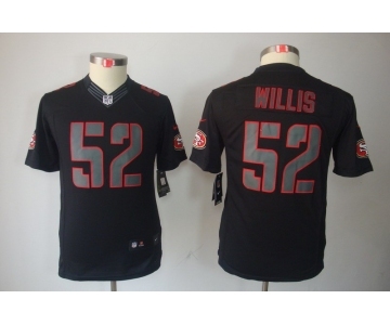 nike youth nfl jerseys san francisco 49ers #52 willis black[nike impact limited]