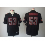 nike youth nfl jerseys san francisco 49ers #53 bowman black[nike impact limited]