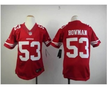 nike youth nfl jerseys san francisco 49ers #53 bowman red[nike limited]