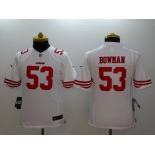 nike youth nfl jerseys san francisco 49ers #53 bowman white[nike limited]