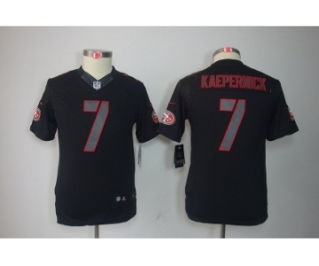 nike youth nfl jerseys san francisco 49ers #7 kaepernick black[nike impact limited]