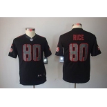 nike youth nfl jerseys san francisco 49ers #80 jerry rice black[nike impact limited]