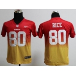 nike youth nfl jerseys san francisco 49ers #80 jerry rice red-yellow[nike drift fashion][second version]