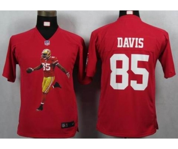 nike youth nfl jerseys san francisco 49ers #85 davis red[portrait fashion]