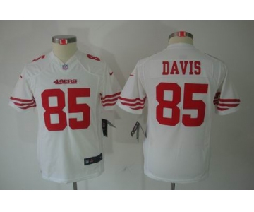 nike youth nfl jerseys san francisco 49ers #85 davis white[nike limited]