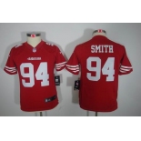 nike youth nfl jerseys san francisco 49ers #94 smith red[nike limited]