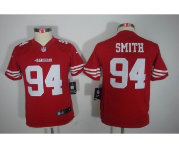 nike youth nfl jerseys san francisco 49ers #94 smith red[nike limited]