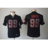 nike youth nfl jerseys san francisco 49ers #99 smith black[nike impact limited]