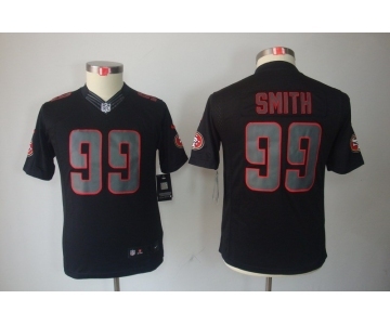 nike youth nfl jerseys san francisco 49ers #99 smith black[nike impact limited]