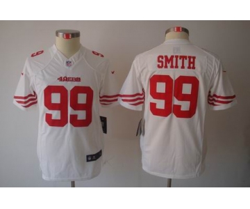 nike youth nfl jerseys san francisco 49ers #99 smith white[nike limited]