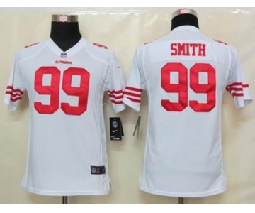 nike youth nfl jerseys san francisco 49ers #99 smith white[nike]