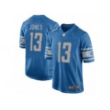 Men Nike Detroit Lions #13 T.J. Jones Game Blue Team Color NFL Jersey