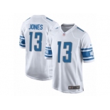 Men Nike Detroit Lions #13 T.J. Jones Game White NFL Jersey