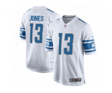 Men Nike Detroit Lions #13 T.J. Jones Game White NFL Jersey