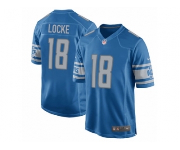 Men Nike Detroit Lions #18 Jeff Locke Game Blue Team Color NFL Jersey