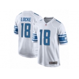 Men Nike Detroit Lions #18 Jeff Locke Game White NFL Jersey