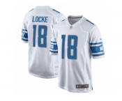 Men Nike Detroit Lions #18 Jeff Locke Game White NFL Jersey