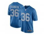 Men Nike Detroit Lions #36 Dwayne Washington Game Blue Alternate NFL Jersey