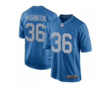 Men Nike Detroit Lions #36 Dwayne Washington Game Blue Alternate NFL Jersey