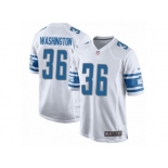 Men Nike Detroit Lions #36 Dwayne Washington Game White NFL Jersey