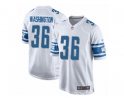 Men Nike Detroit Lions #36 Dwayne Washington Game White NFL Jersey