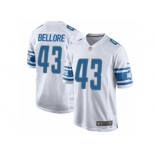 Men Nike Detroit Lions #43 Nick Bellore Game White NFL Jersey