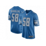 Men Nike Detroit Lions #58 Paul Worrilow Game Blue Team Color NFL Jersey