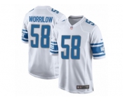 Men Nike Detroit Lions #58 Paul Worrilow Game White NFL Jersey